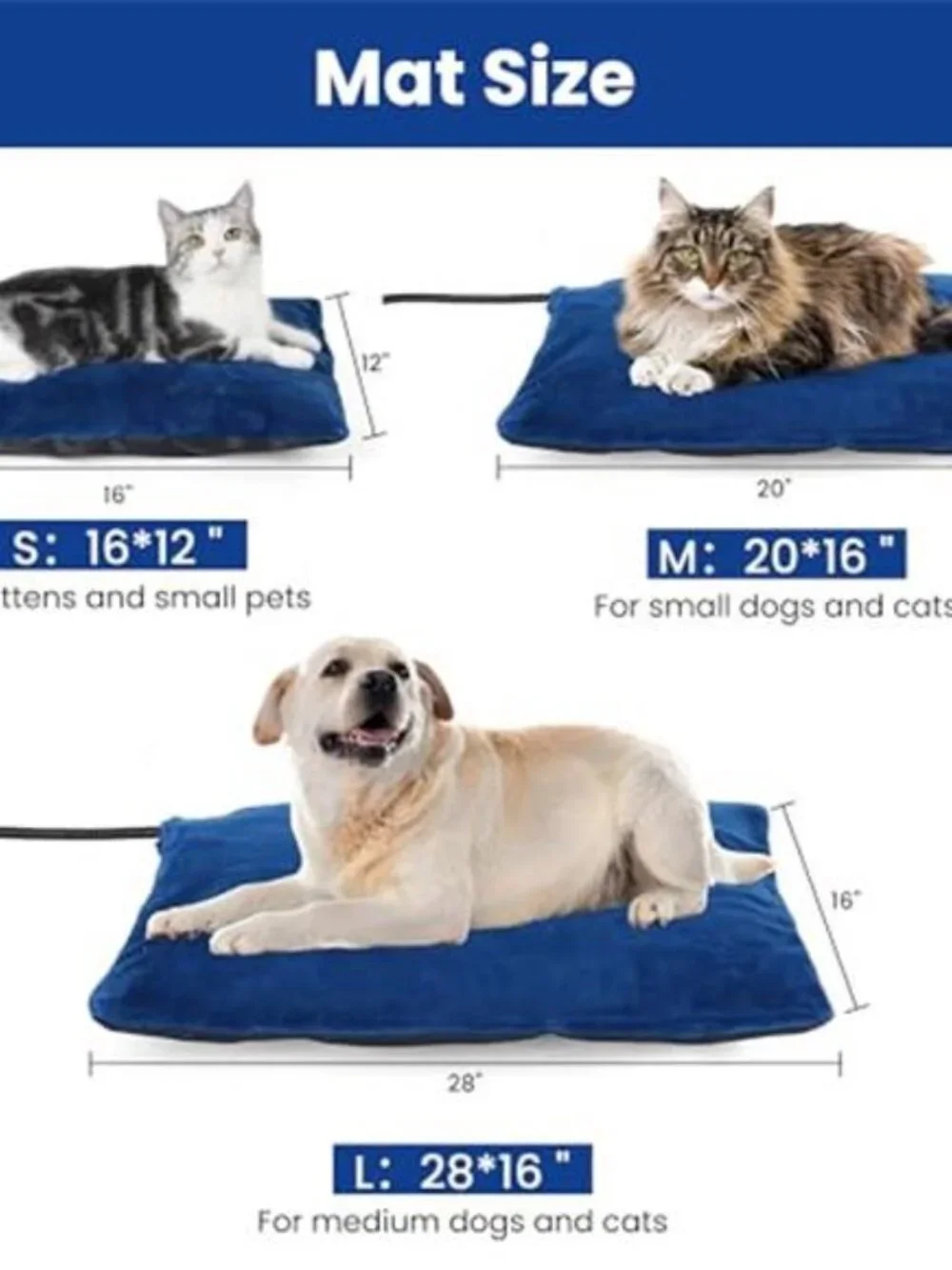 Heated Cat Bed Outdoor Waterproof Pet Bed Auto Thermostat Warm Winter Pad